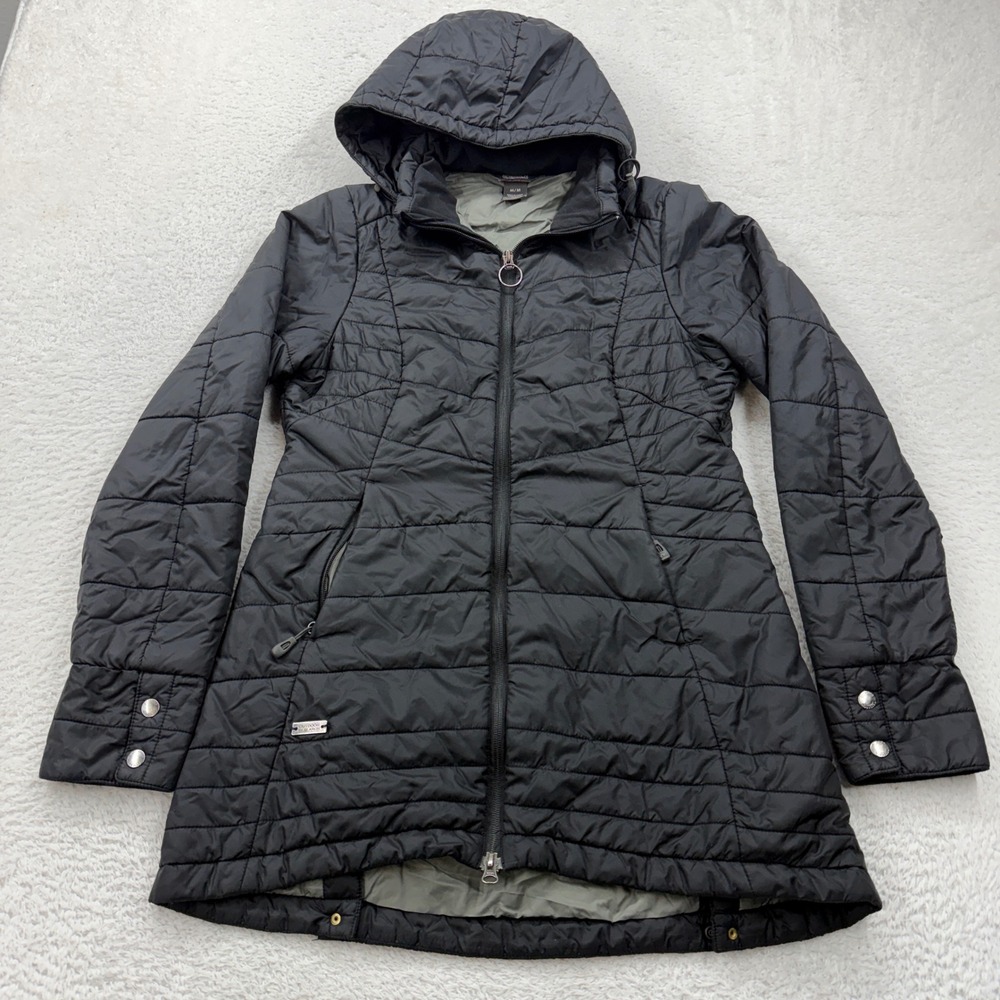 Outdoor Research Womens Black Primaloft Quilted Hooded Puffer Jacket Size Medium